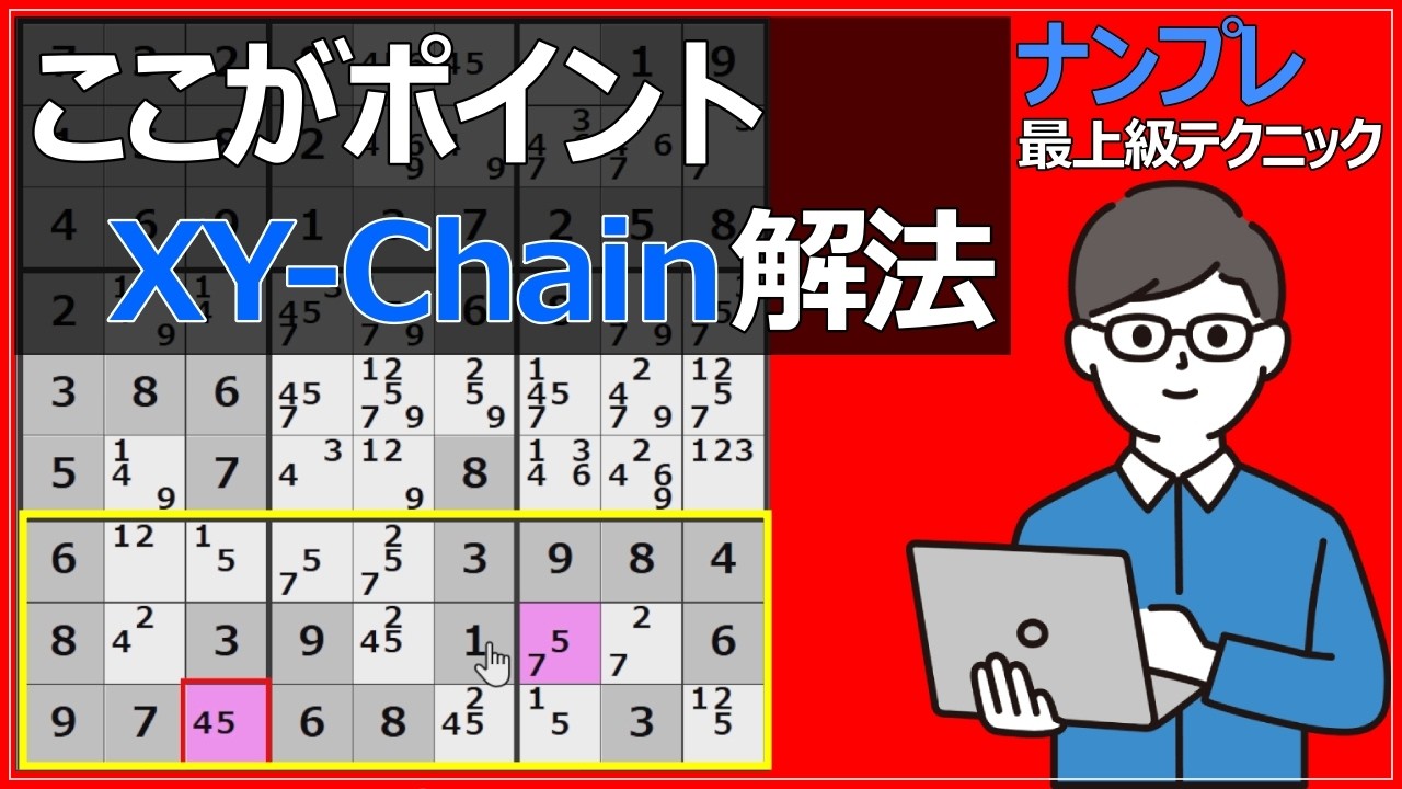 やっと解けた!過去に出来なかった難問を解き明かす『ナンプレ上級テクニック』XYチェーン
