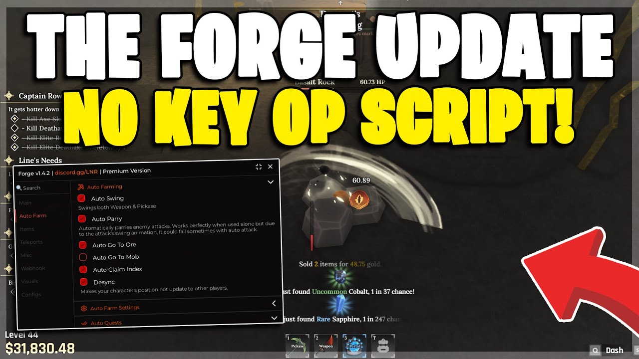 THE FORGE Roblox Script 🔥 UPDATE | NO KEY Auto Farm & Fast Progress