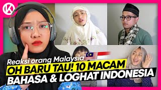 🇮🇩 Orang Malaysia Pertama Kali Dengar 10 Macam Bahasa dan Loghat Indonesia | 🇲🇾 Reaction