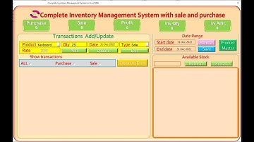 Complete Inventory Management System in Excel VBA Part 4