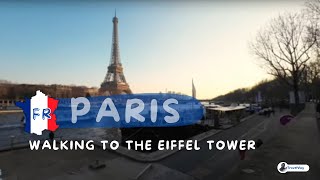 Paris 4K Walk, Walking along the Seine River to the Eiffel Tower