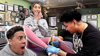 CATHERINE SURPRISES HUSBAND WITH HER FIRST TATTOO.