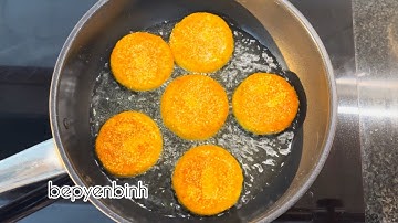 CHỈ 2 THÀNH PHẦN - CÁCH LÀM BÁNH NẾP BÍ ĐỎ RÁN ĐƠN GIẢN DỄ LÀM - BẾP YÊN BÌNH