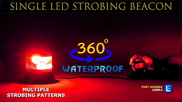 LED Beacon Strobe Light 360 - Waterproof  - Multiple Flash Patterns - Blue, Red, Amber, Green