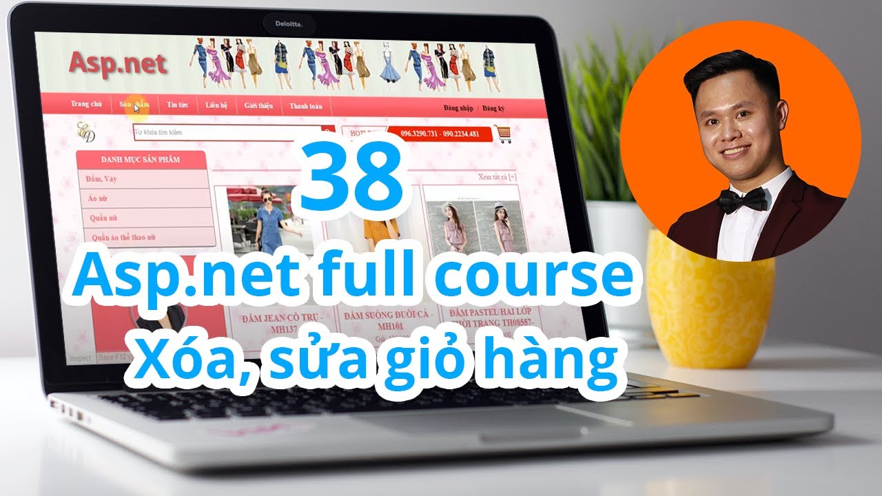 38. Code hiển thị - Giỏ hàng - Xóa, cập nhật giỏ hàng, lấy tổng số, tổng tiền