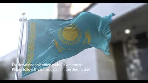Kazakhstan flag with 3d effect blowing in the wind 3D Flag V2 long