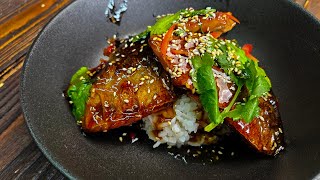 Скумбрия в азиатском стиле/рис с жареным нори/блюдо как в ресторане #рецепты #кулинария #еда