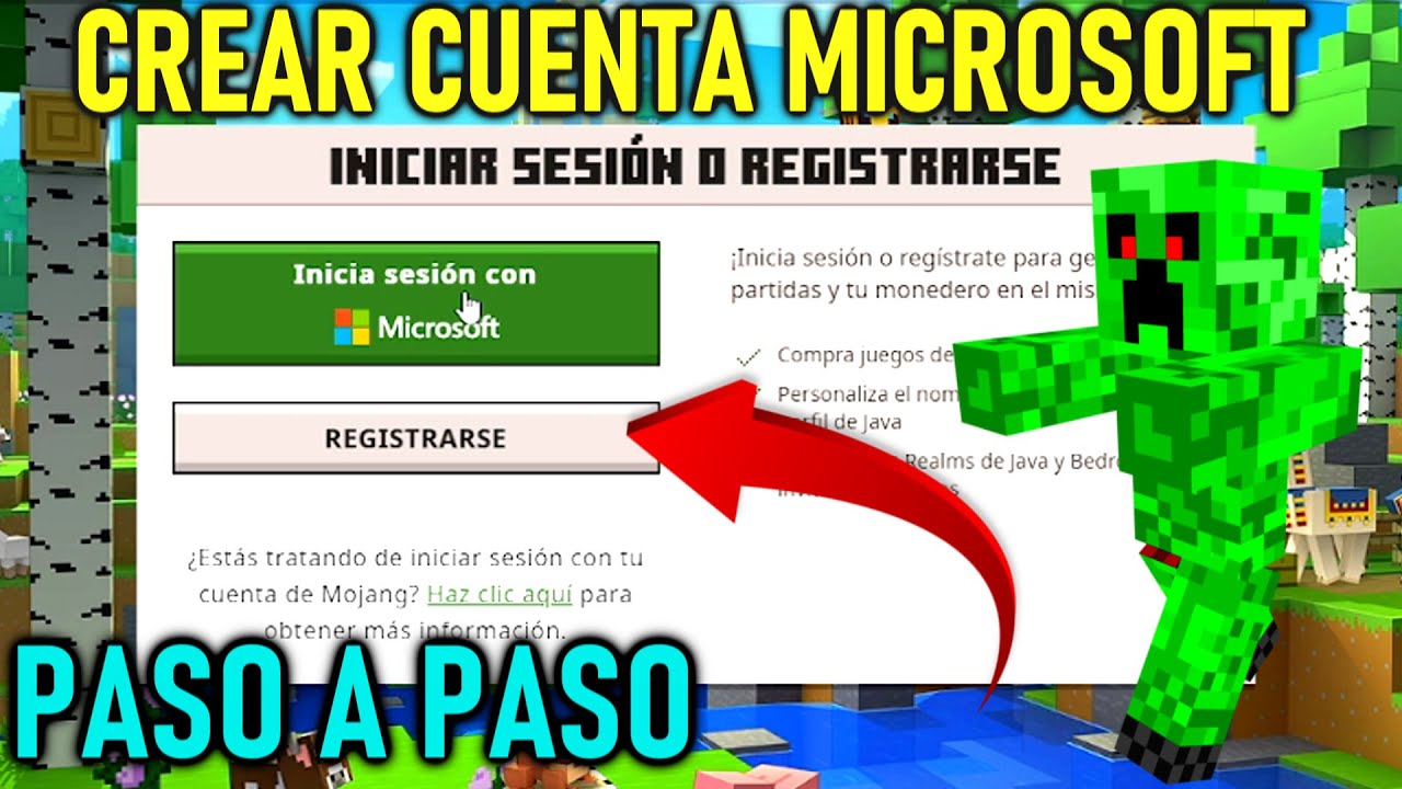 COMO CREAR UNA CUENTA DE MICROSOFT PARA MINECRAFT EN PC 2026 - YouTube