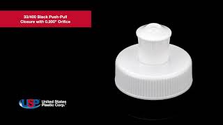 White Push-Pull Closure with 0.200 Orifice | U.S. Plastic Corporation®