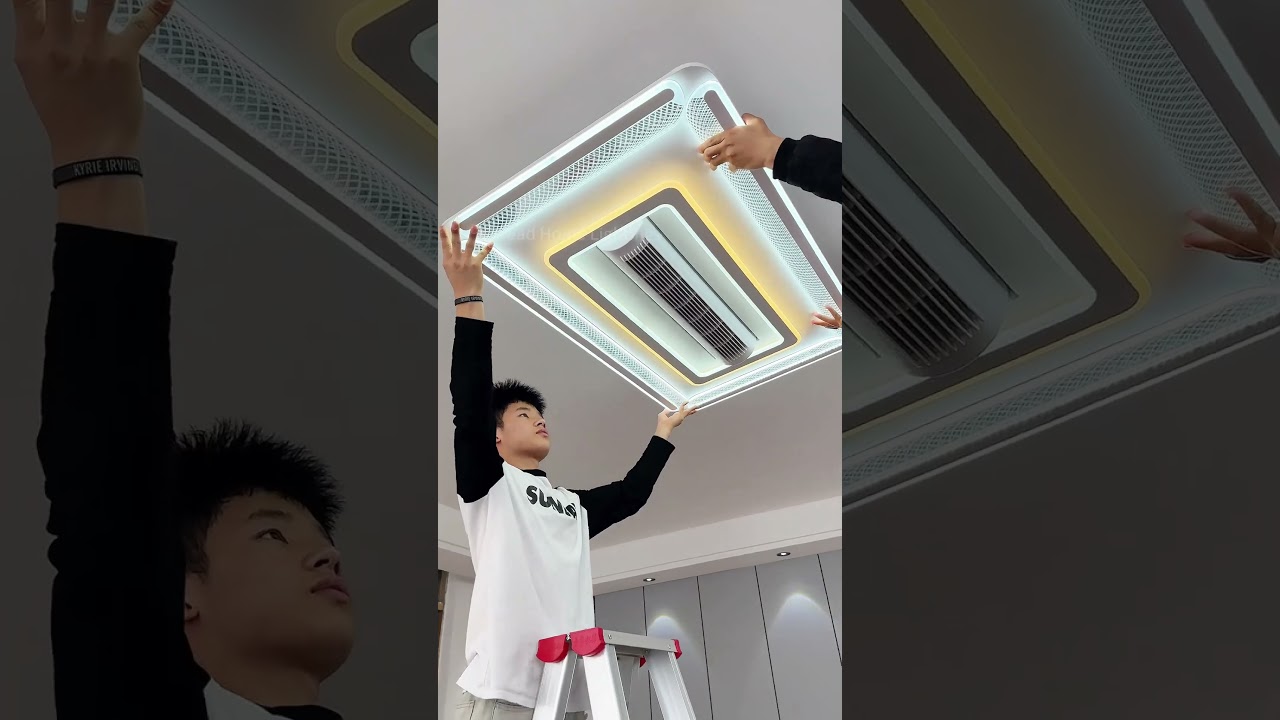 Or install traditional ceiling lights in the living room? Why not try this leafless fan light