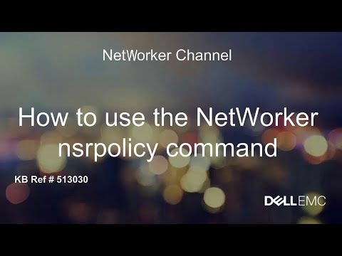 NetWorker: How to use the NetWorker nsrpolicy command