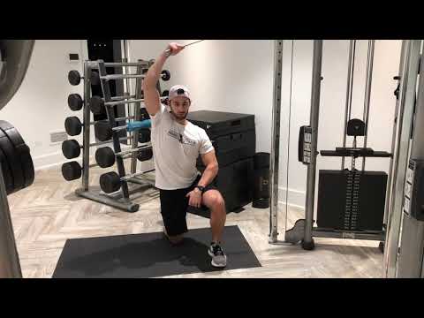 Kneeling Single Arm Lat Pulldown Across Body
