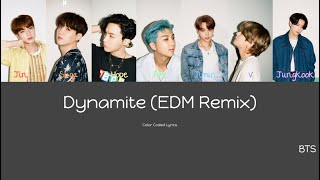 BTS - Dynamite (EDM Remix) Color Coded Lyrics Resimi