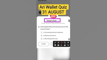 31 August Ari Wallet Quiz Answer 🔥 Ari Wallet Quiz Today | ✨Ari Wallet Today Quiz Answer 🔥Ari Wallet