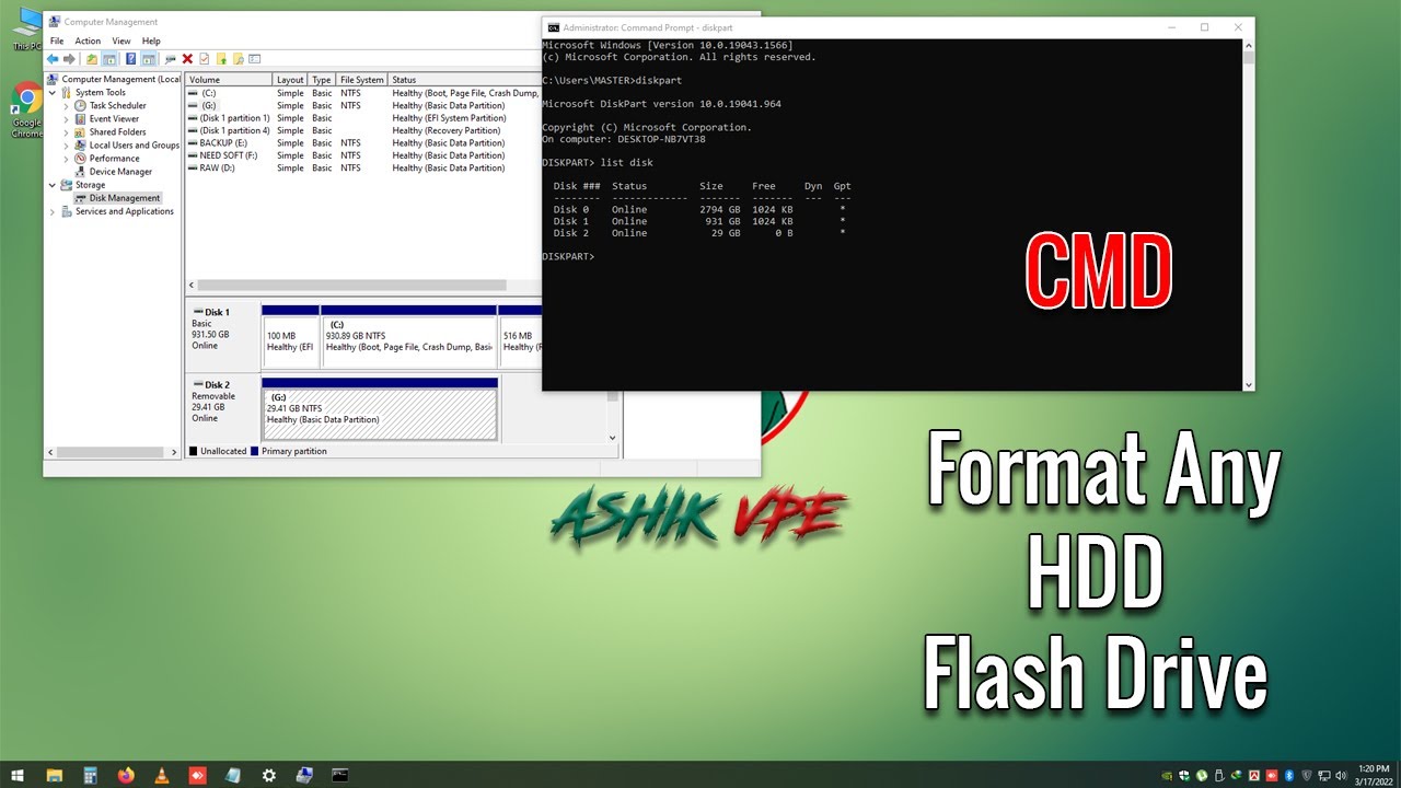 How to Format & Partition USB SD Card Hard Command Prompt Diskpart ...