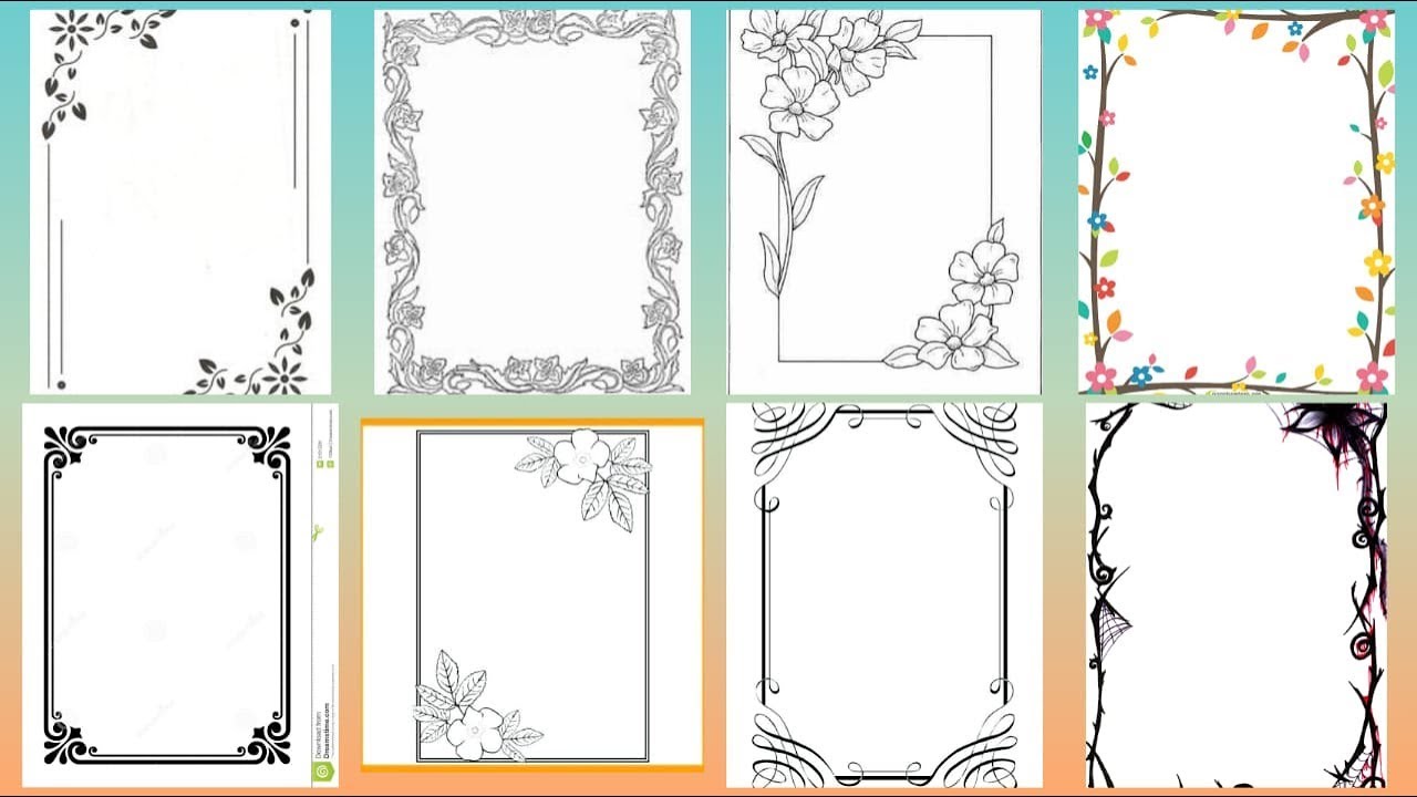 Paper border design ideas | Border design on paper | colour border ...