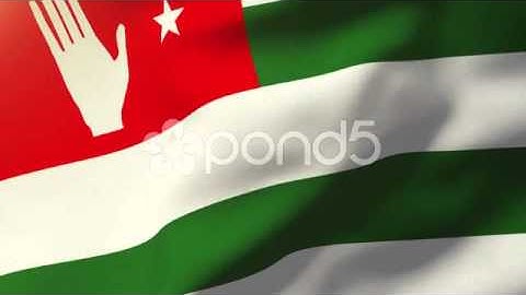 Abkhazia Flag Waving In The Wind. Looping Sun Rises Style. Animation Loop