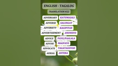 ENGLISH   TAGALOG LESSON #22 #english #englishtagalog #vocabulary #speaktagalog #education