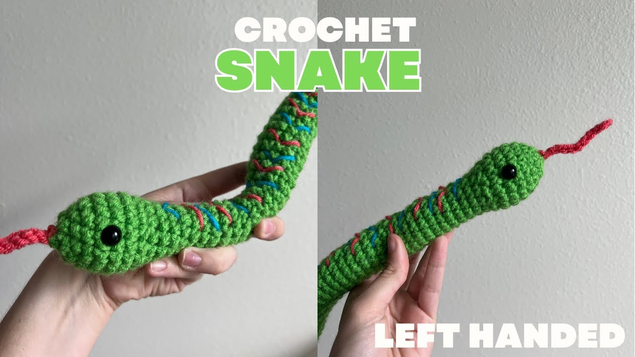 Crochet Snake for Beginners - Left Handed - YouTube