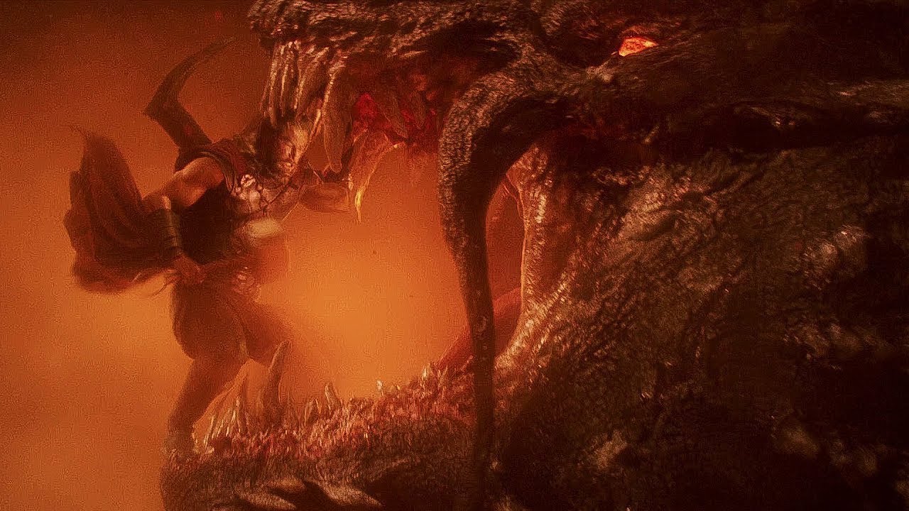 Thor Puts His Hammer on Fire Dragon (Scene) – Thor Ragnarok (2017 ...