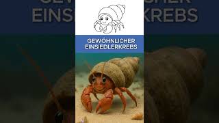 Willkommen im Meer – Der Gewöhnliche Einsiedlerkrebs | Ausmalen, Schneiden, Kleben