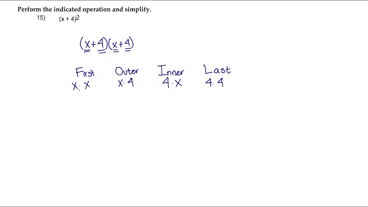 15) Perform the indicated operation and simplify. - YouTube