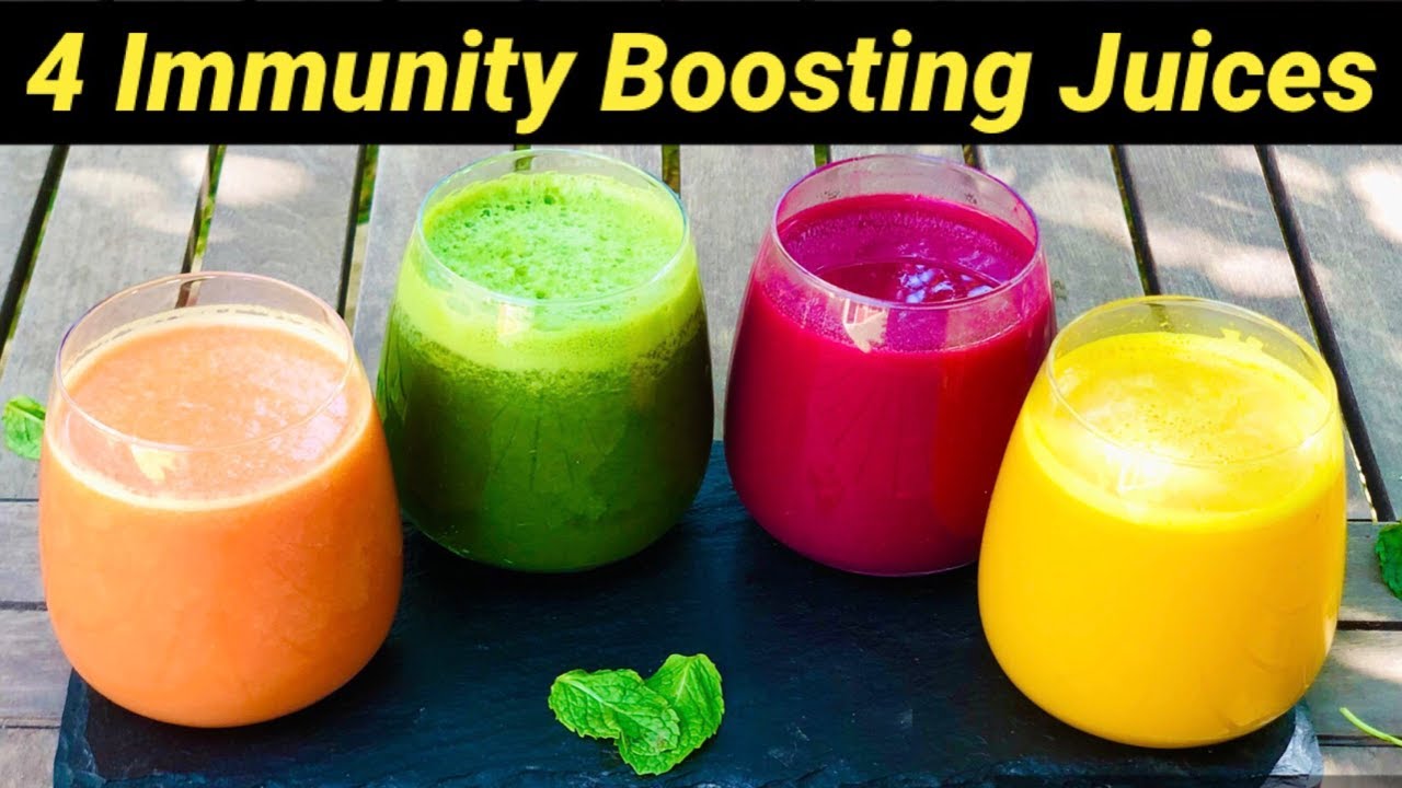 4 Immunity Boosting Juices | 4 Detox Juice Recipes for Healthy Skin & Digestion | Healthy Juices | Flavourful Food