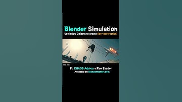 Create Fiery Destruction with Flow objects: Blender ft. KHAOS Add-on #shorts