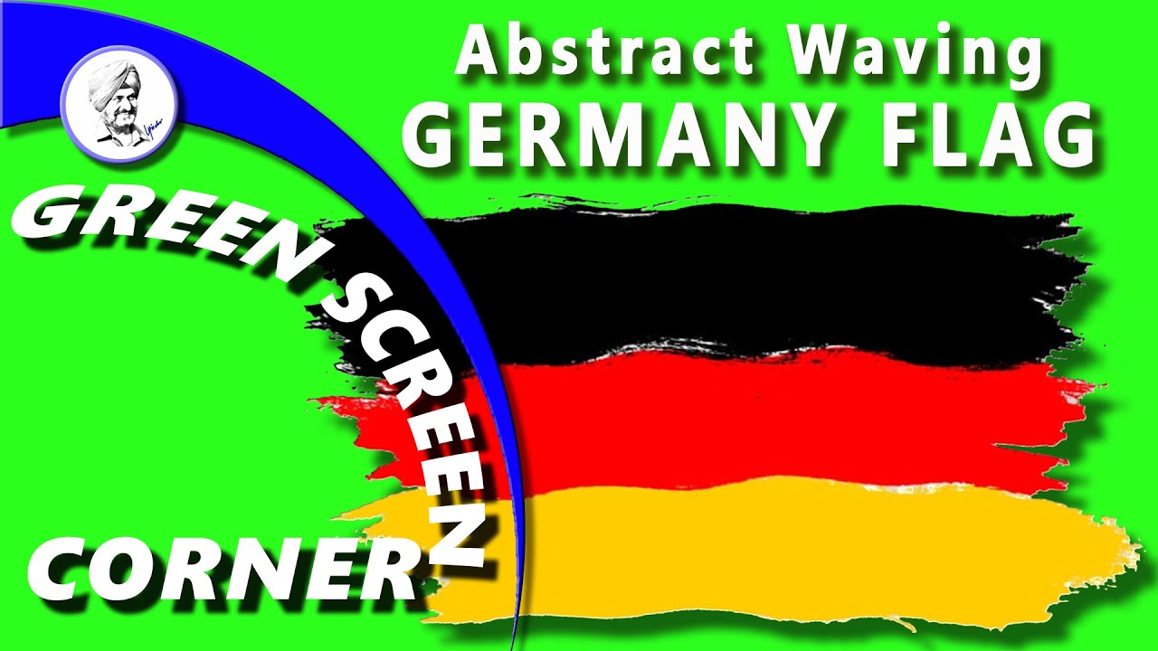 Abstract GERMANY FLAG Green Blue Screen Corner Chroma Key Animation National Anthem  Das Lied der
