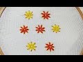 Lazy Daisy Double Color Thread Flower stitch | Hand Embroidery