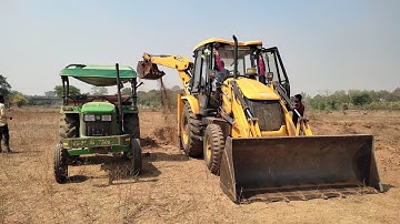 New JCB 3dx Machine Loading Red Mud in John Deere | Jcb 3dx Backhoe Loading Mud in tractors video