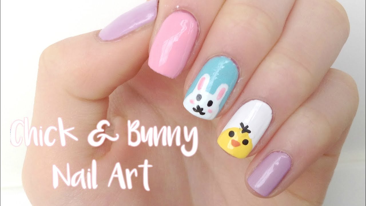 Easy Easter Chick & Bunny Nails | DIYDazzleNails