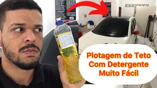 Como Envelopar o teto do seu carro (com água e detergente) #carros #envelopamento