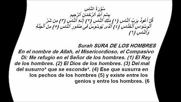 سورة الناس مترجمة باللغة الاسبانية
