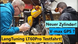 Langtuning LT60 Pro Zylinder für Simson ! GPS Vmax Test ! Zündungs  Katastrophe !