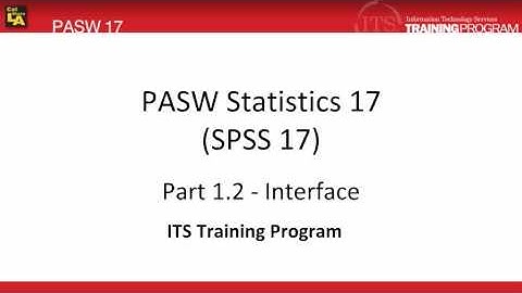 1.2 Interface: PASW (SPSS) Statistics v.17 video