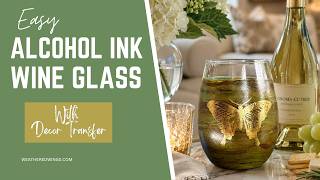 Easy Alcohol Ink Design on an Epoxy Wine Glass