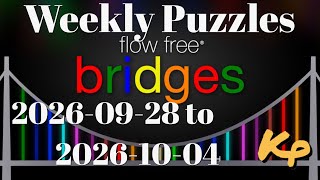Flow Free Bridges - Weekly Puzzles - Interval Challenge - 2026-09-28 to 10-04 Sept 28 to Oct 4 2026
