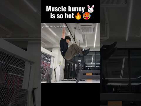 Muscle bunny 🐰 is so strong 🥵🔥 #jungkook #bts #shorts