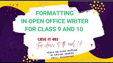 Formatting in open office Writer 4.