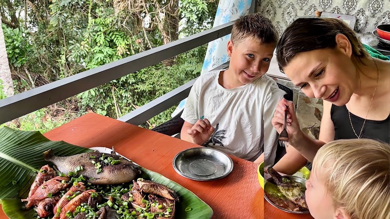 MY RUSSIAN CHILDREN ARE TRYING LOCAL FISH FOR THE FIRST TIME