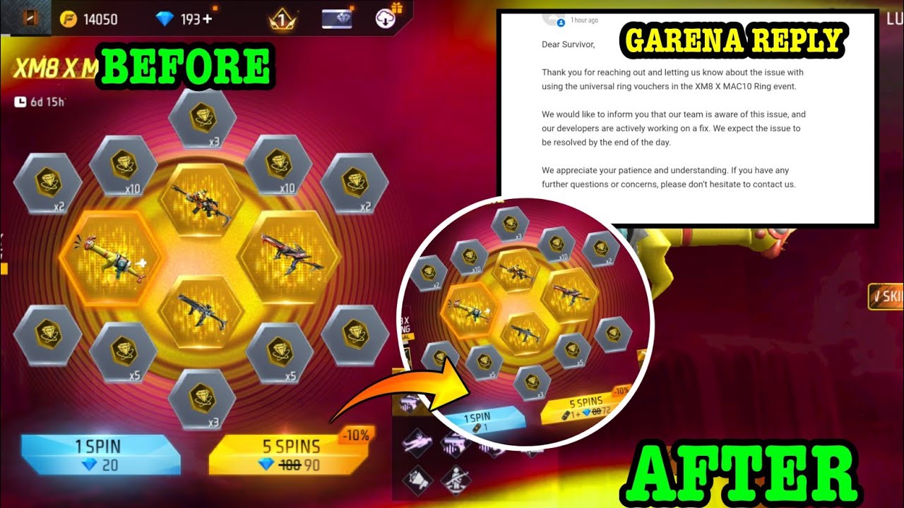 [GARENA REPLY]Universal Ring Voucher Not Showing Problem Solved Mystery Shop Ring Voucher Ring Event