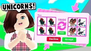 I ONLY TRADED EVIL UNICORNS ON ADOPT ME! (Roblox) 2019 Halloween Update