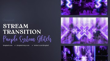 Purple Blue System Glitch Stream Transition | Cyberpunk Stinger for Twitch & OBS