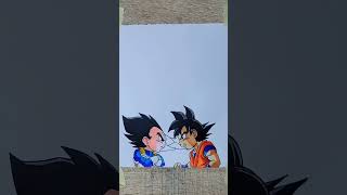 Drawing Goku vs Vegeta 😳 🔥#drawing #art #dragonball #shorts