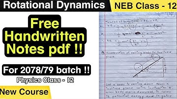 Rotational Dynamics Class - 12 NEB Physics Notes in Pdf based on New Course | Nepali ScienceGuru