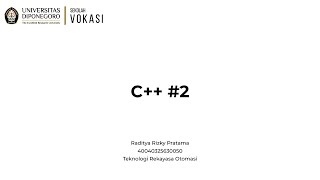 C++ Level 1 & 2: Variabel, Tipe Data, Array, Input Pengguna, Fungsi, Scope, Komentar, dan namespace