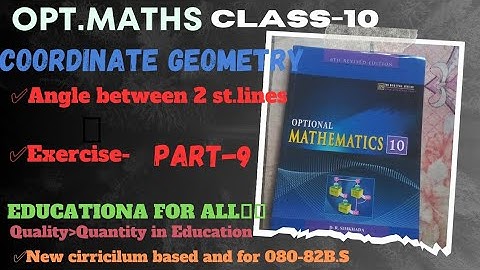 SEE class10 opt.maths coordinate Geometry part9|Angle between two straight lines Important Questions