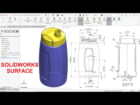 SolidWorks Surface Tutorial Bottle and Cap