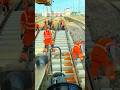 Crane Precision &ndash; Perfect Placement of Railway Tracks! #work #construction